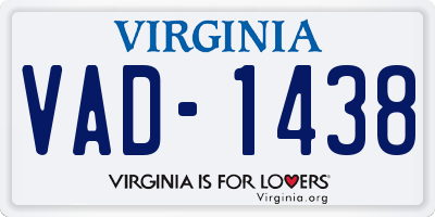 VA license plate VAD1438