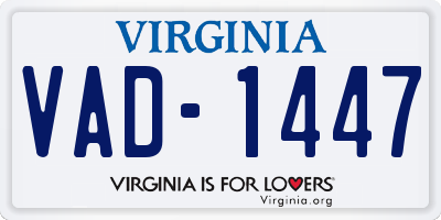 VA license plate VAD1447