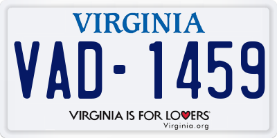 VA license plate VAD1459