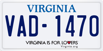 VA license plate VAD1470