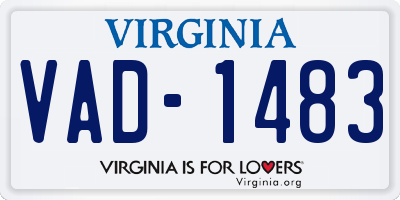 VA license plate VAD1483