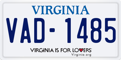 VA license plate VAD1485