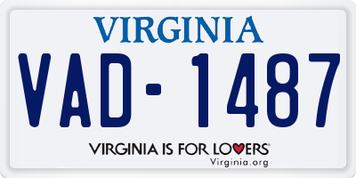 VA license plate VAD1487