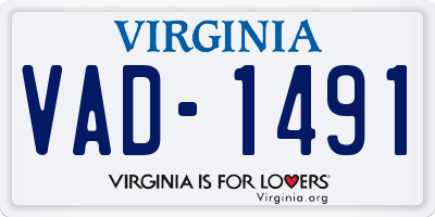 VA license plate VAD1491