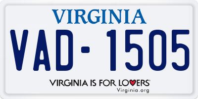 VA license plate VAD1505