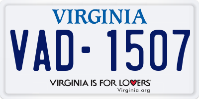 VA license plate VAD1507