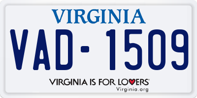 VA license plate VAD1509
