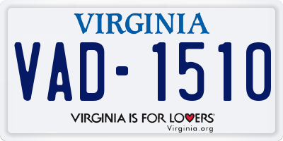 VA license plate VAD1510