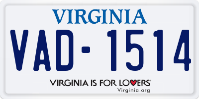 VA license plate VAD1514