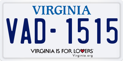 VA license plate VAD1515