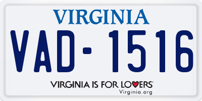 VA license plate VAD1516