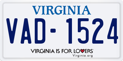 VA license plate VAD1524