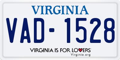 VA license plate VAD1528