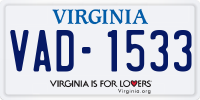 VA license plate VAD1533