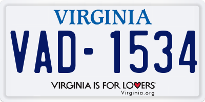 VA license plate VAD1534
