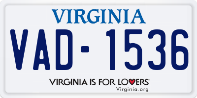 VA license plate VAD1536