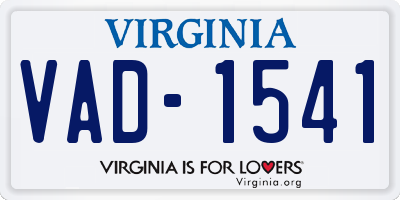 VA license plate VAD1541