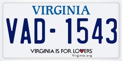 VA license plate VAD1543