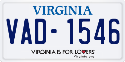VA license plate VAD1546