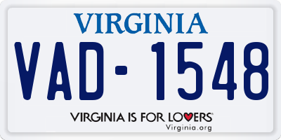 VA license plate VAD1548