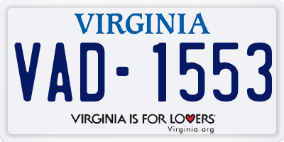 VA license plate VAD1553