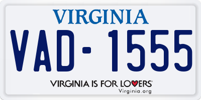 VA license plate VAD1555