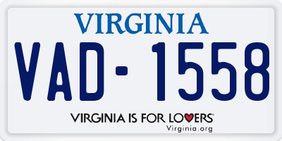 VA license plate VAD1558