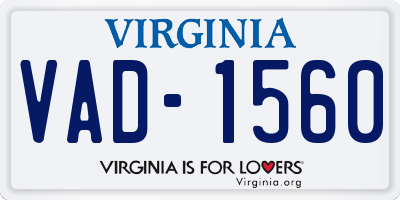 VA license plate VAD1560