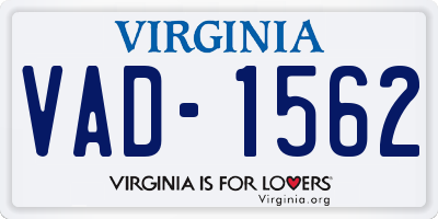 VA license plate VAD1562