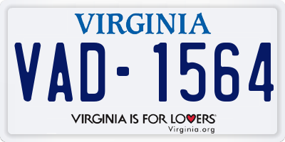 VA license plate VAD1564