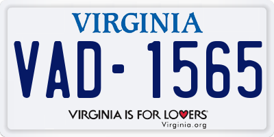 VA license plate VAD1565