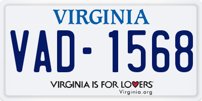 VA license plate VAD1568