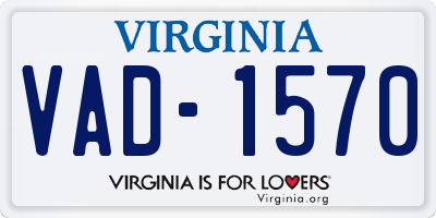VA license plate VAD1570