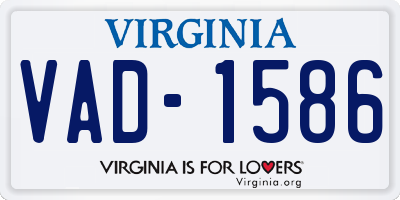 VA license plate VAD1586