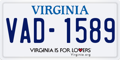 VA license plate VAD1589