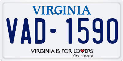 VA license plate VAD1590