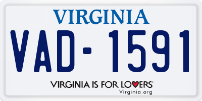 VA license plate VAD1591