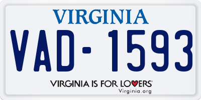 VA license plate VAD1593