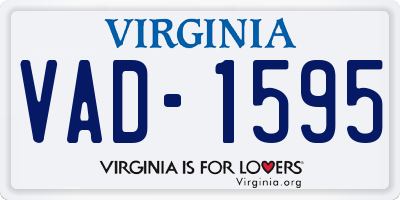 VA license plate VAD1595
