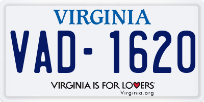 VA license plate VAD1620