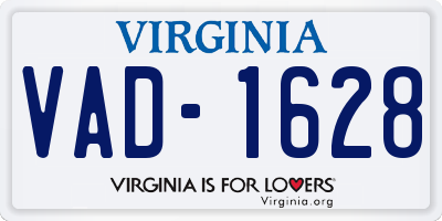 VA license plate VAD1628