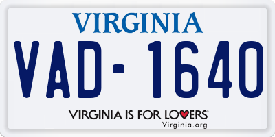 VA license plate VAD1640