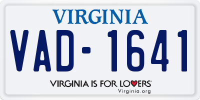 VA license plate VAD1641