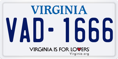 VA license plate VAD1666