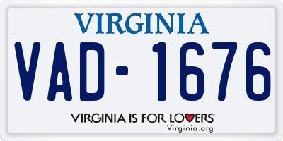 VA license plate VAD1676