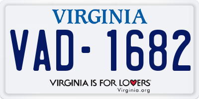 VA license plate VAD1682