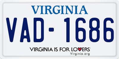 VA license plate VAD1686