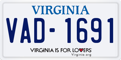 VA license plate VAD1691