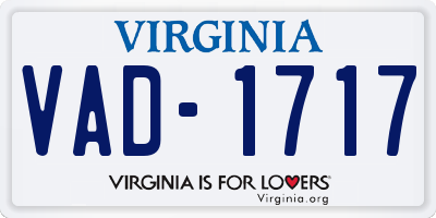 VA license plate VAD1717