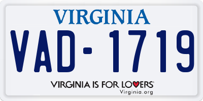 VA license plate VAD1719